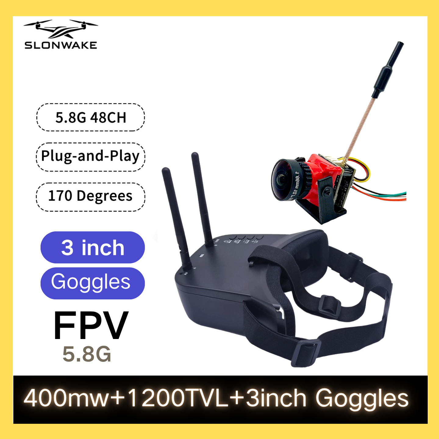SLONWAKE 5.8G 48CH FPV 400mw V - огляд і ціна Fpv Drone Vtx