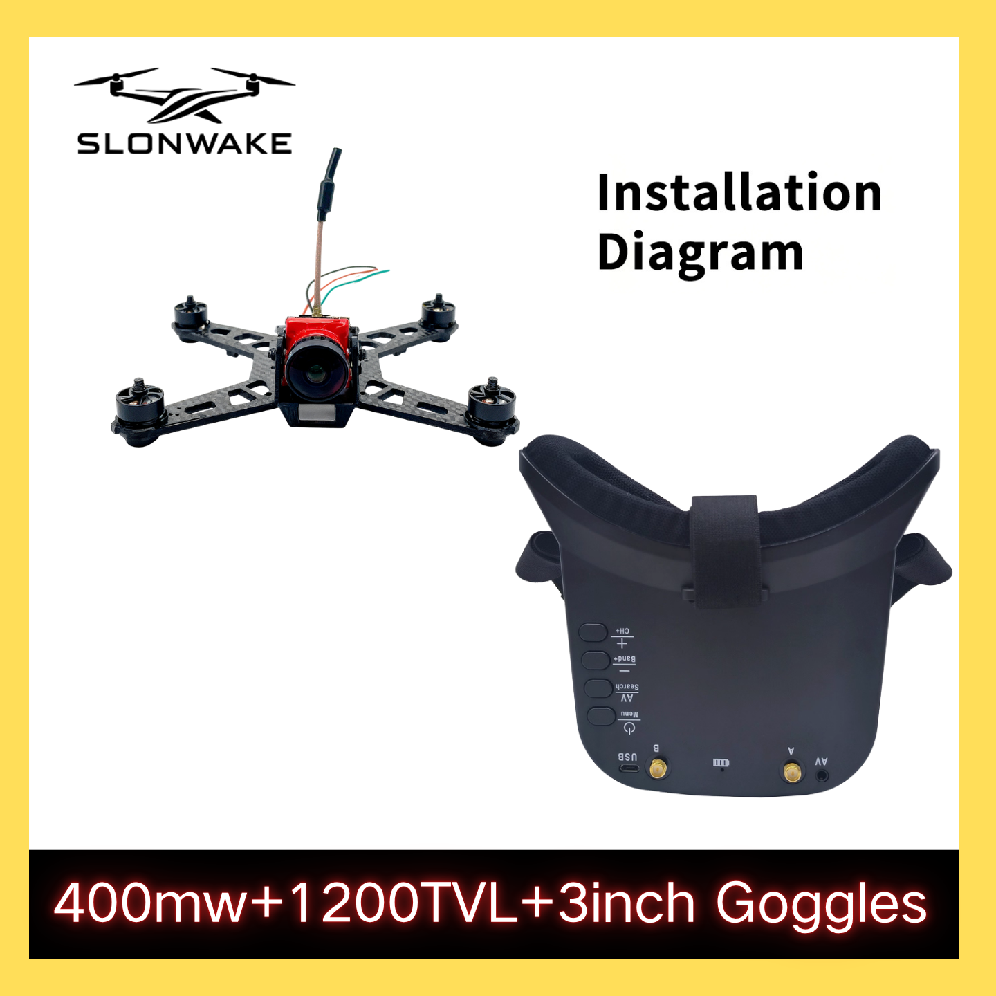 SLONWAKE 5.8G 48CH FPV 400mw V - огляд і ціна Fpv Drone Vtx
