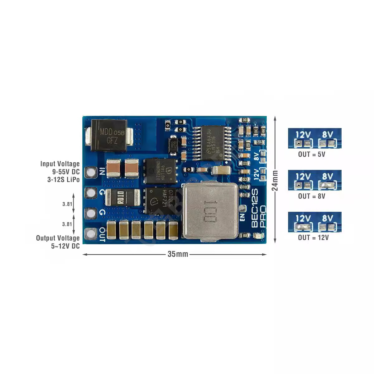 BEC12S PRO 9-55V To 5V 8V 12V  - огляд і ціна Fpv Drone Esc